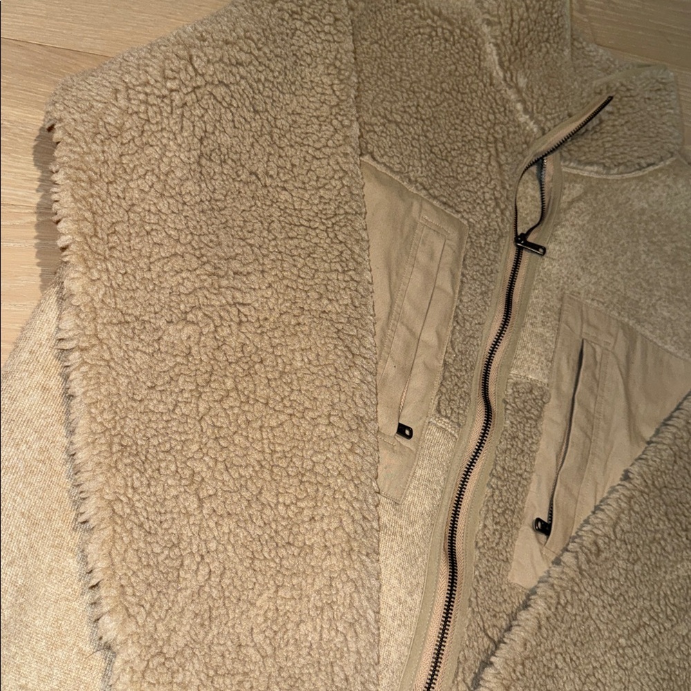 Todd Snyder Cream Sherpa Bomber Jacket - Picture 3 of 7